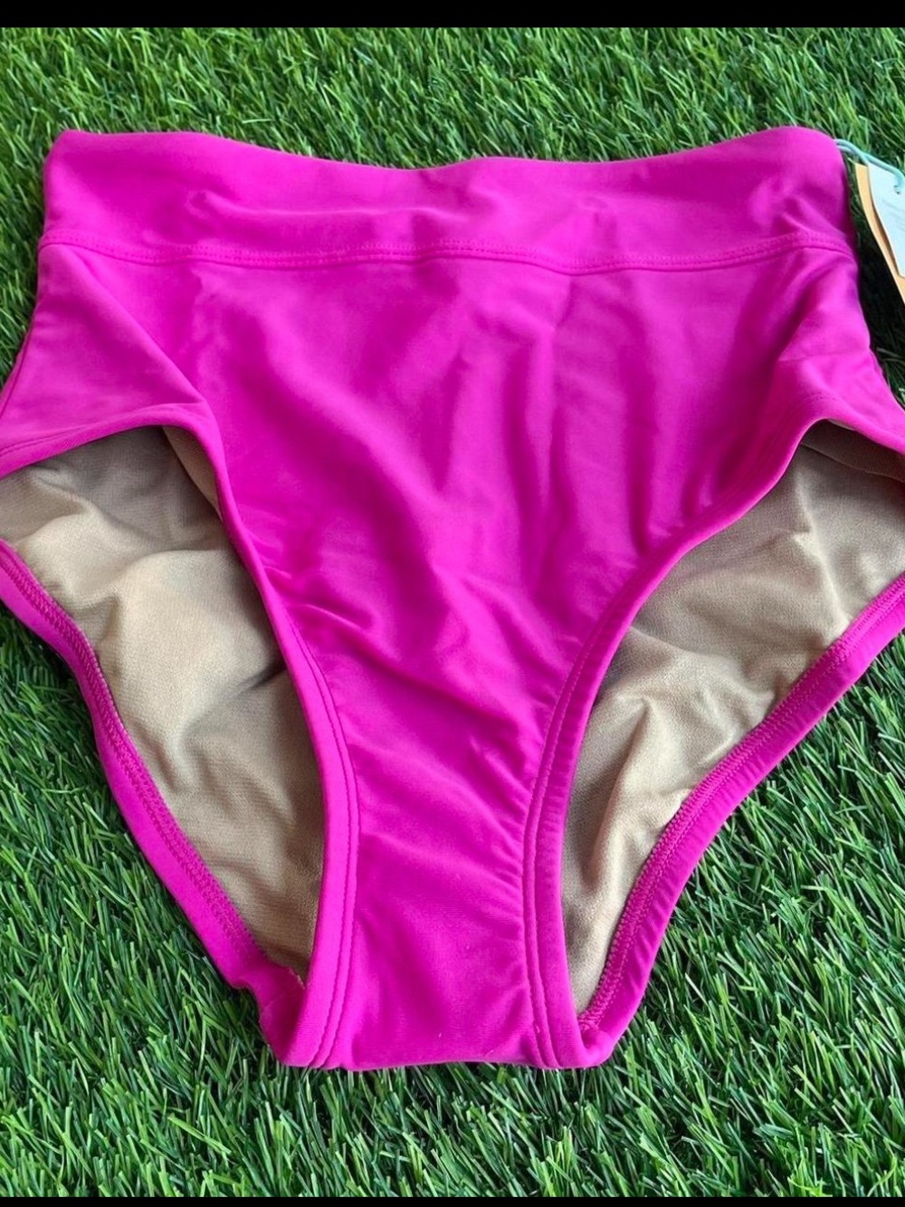 Hot pink modest high waisted bikini bottoms Kona sol